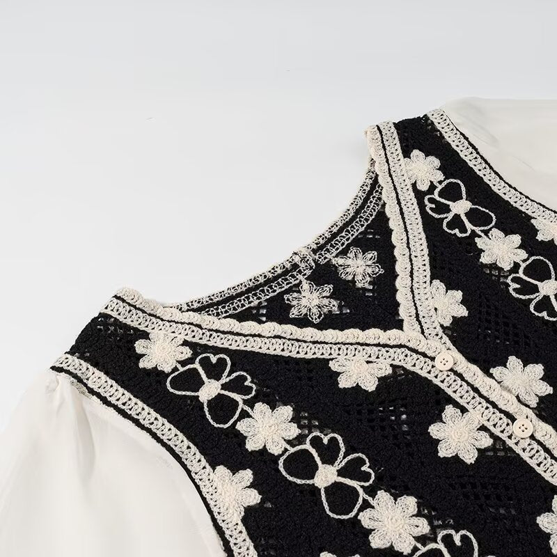 Damen Spitzenbluse mit eleganten floralem Design Drune
