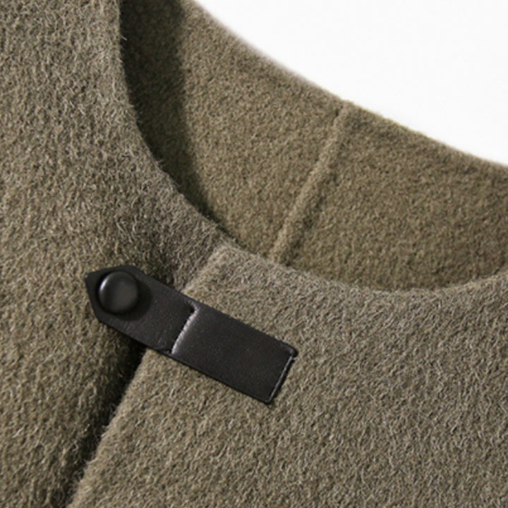 Damen Elegante Wolljacke mit Knöpfen Drune