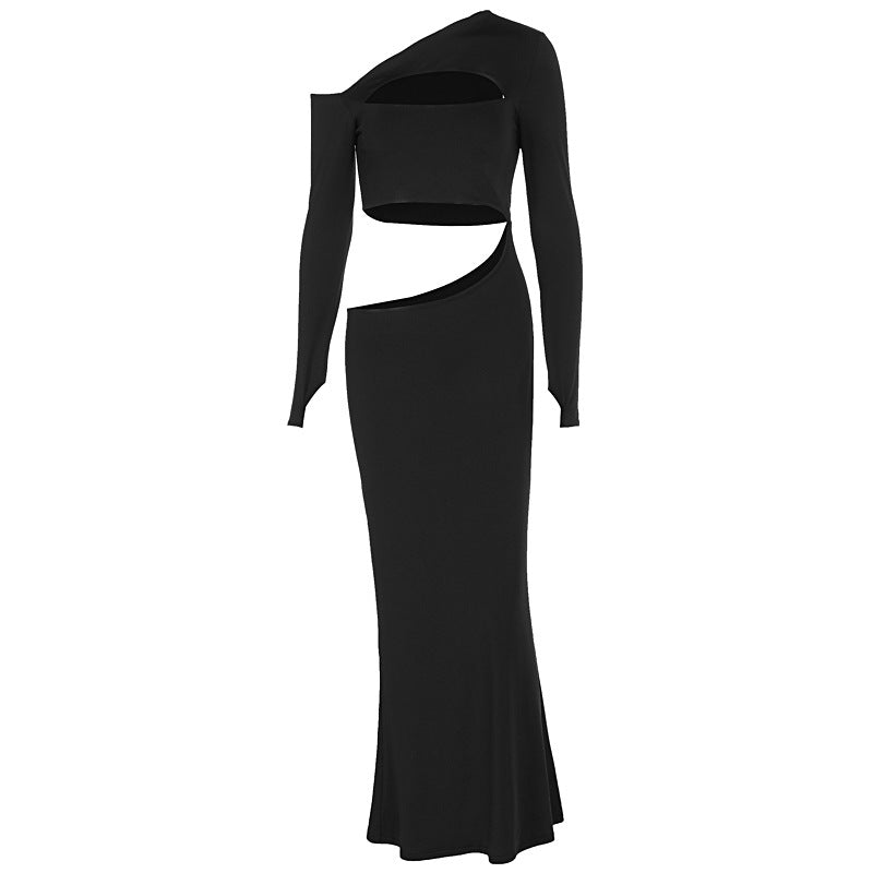 Damen Körperbetontes Set mit asymmetrischen Cut-Outs und langen Ärmeln Drune