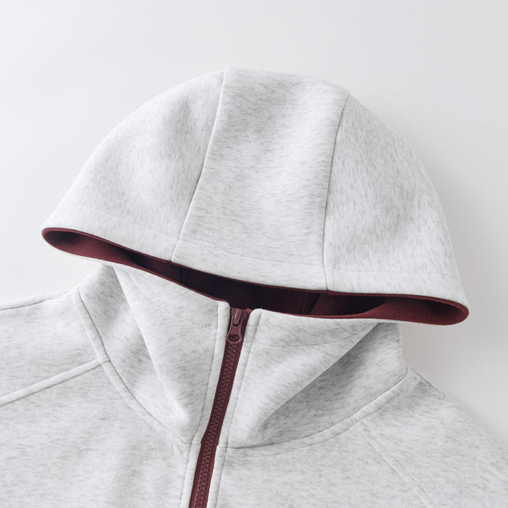 Herren Boxy-Kurz-Kapuzenjacke mit kontrastiertem Futter und durchgehendem Reißverschluss Drune