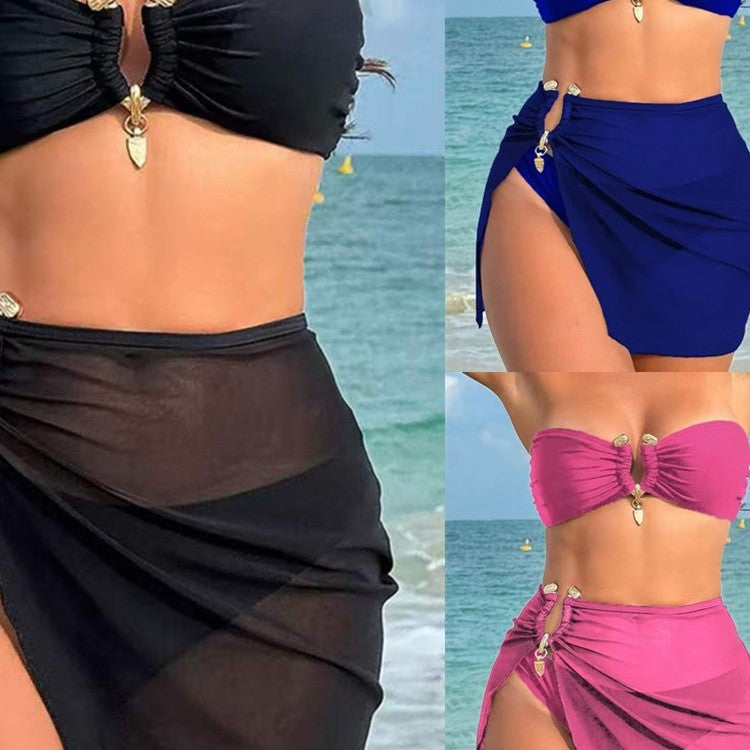 Damen Bandeau-Bikini-Set mit modischem Wickelrock Drune