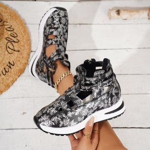 Damen Designer-Sneaker mit floralem Muster Drune