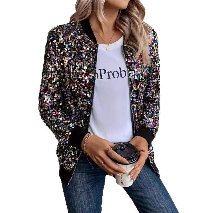 Damen Funktionsjacke mit glitzerndem Paillettendesign und bequemen Bündchen Drune