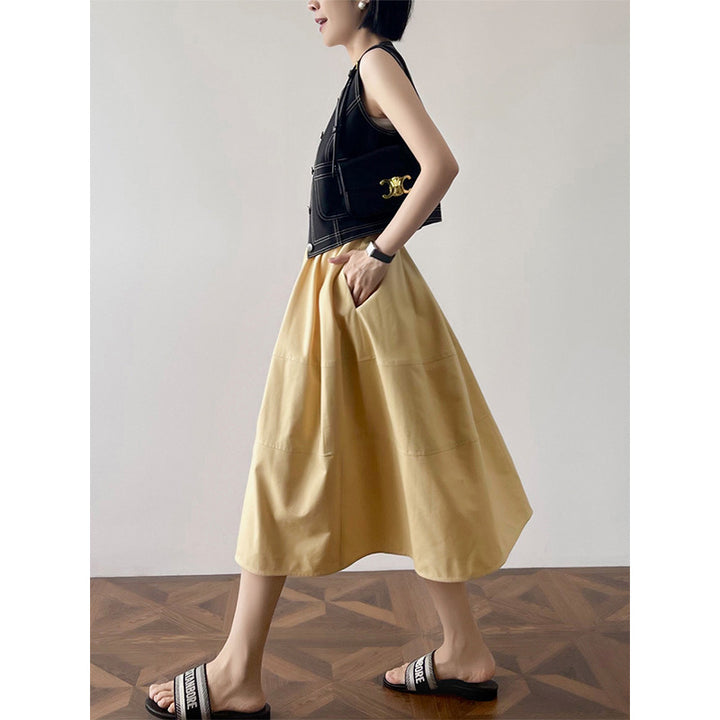 Damen Eleganter, weit geschnittener Midirock Drune