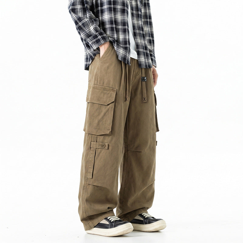 Herren Extraweite Baggy-Cargo-Hose mit Elastikbund, Tunnelzug und Mehrfach‑Utility‑Taschen Drune