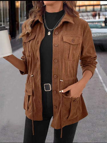 Drune | Modische Cord Jacke - Mit Taschen