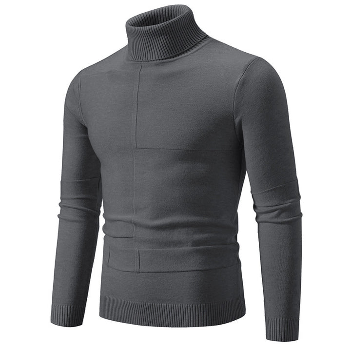 Herren nan feiner Rollkragenpullover mit Strukturnähten, slim-fit und geripptem Bündchen Drune