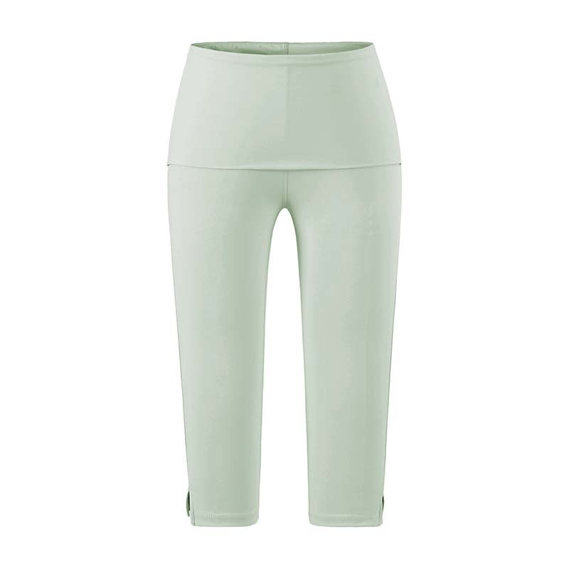 Damen Capri-Leggings mit hohem Umschlagbund, Shaping-Effekt und seitlichem Bein-Schlitz Drune