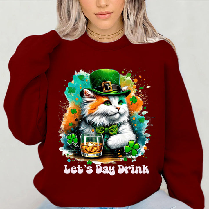 Damen Sweatshirt mit lustigem Katzenmotiv und inspirierendem Schriftzug Drune