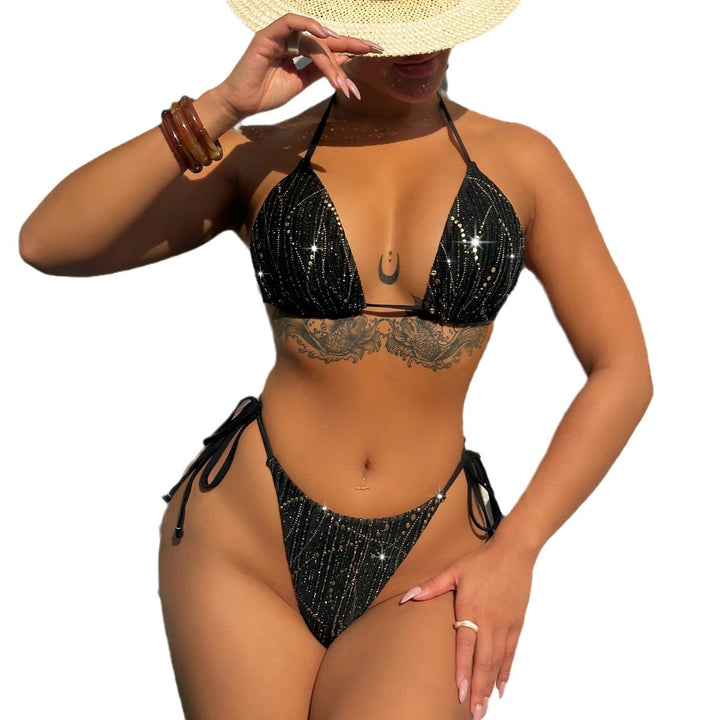 Damen Triangel-Bikini mit funkelnden Pailletten Drune