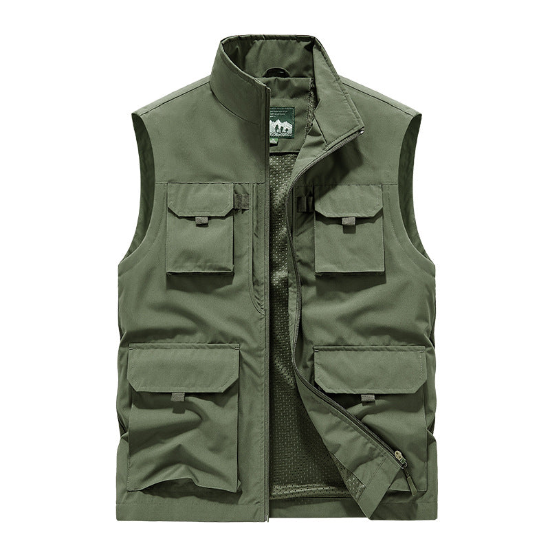 Herren Multifunktionale Outdoorweste mit Mehrfach-Taschen und atmungsaktivem Meshfutter Drune