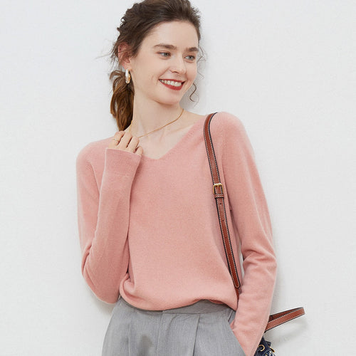Damen Kuscheliger V‑Ausschnitt Feinstrickpullover aus Mohair‑Mix mit flauschiger Oberfläche Drune