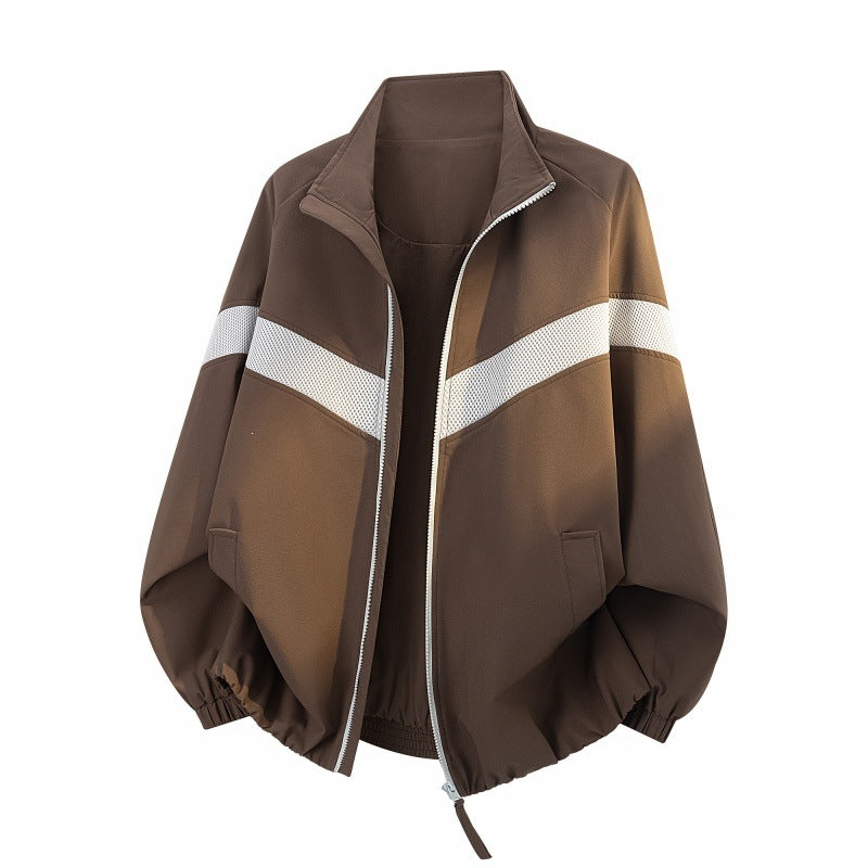 Damen Oversize Freizeit-Trackjacke mit Mesh-Einsätzen und durchgehendem Reißverschluss Drune
