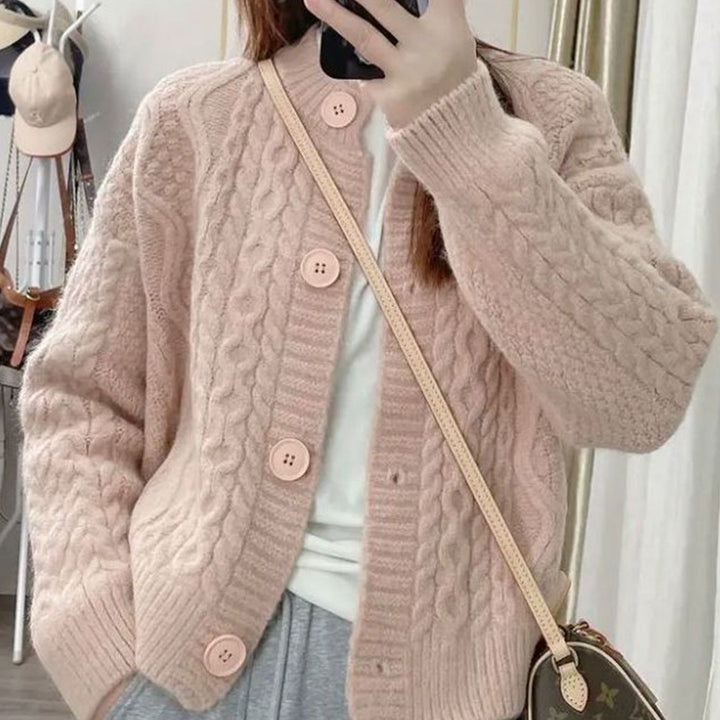 Damen Kuschelige Strickjacke mit Zopfmuster Drune 1772285547