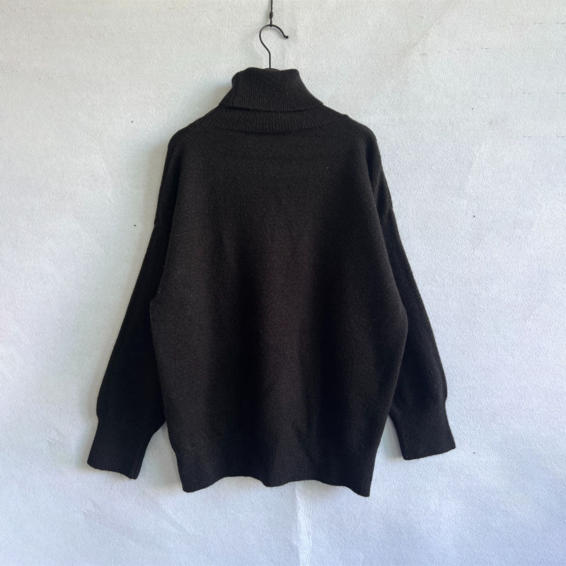 Drune | Einfarbiger Warmer Strickpullover Für Alltag
