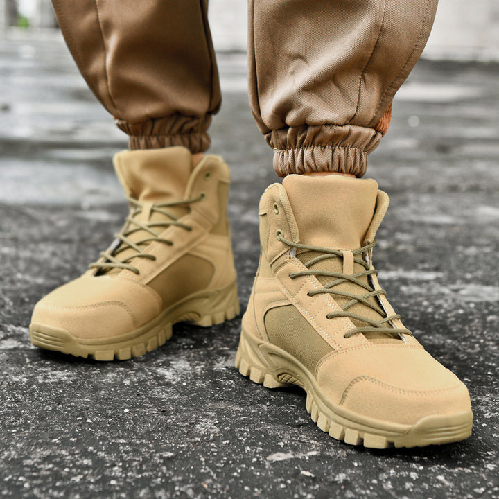 Damen Modische knöchelhohe Einsatz‑Stiefelette im Tactical‑Look mit griffiger Leichtprofilsohle Drune