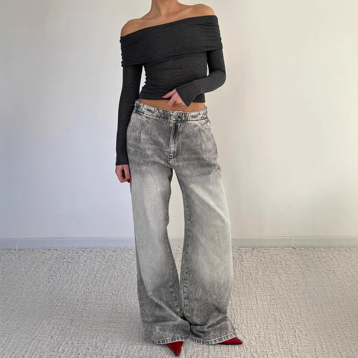 Damen Lässige Jeans mit weitem Schnitt Drune