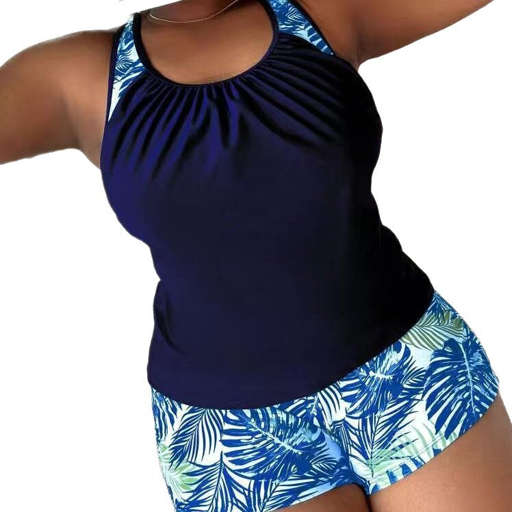 Damen Tankini-Set mit floralem Mustershorts und zeitlosem Oberteil Drune