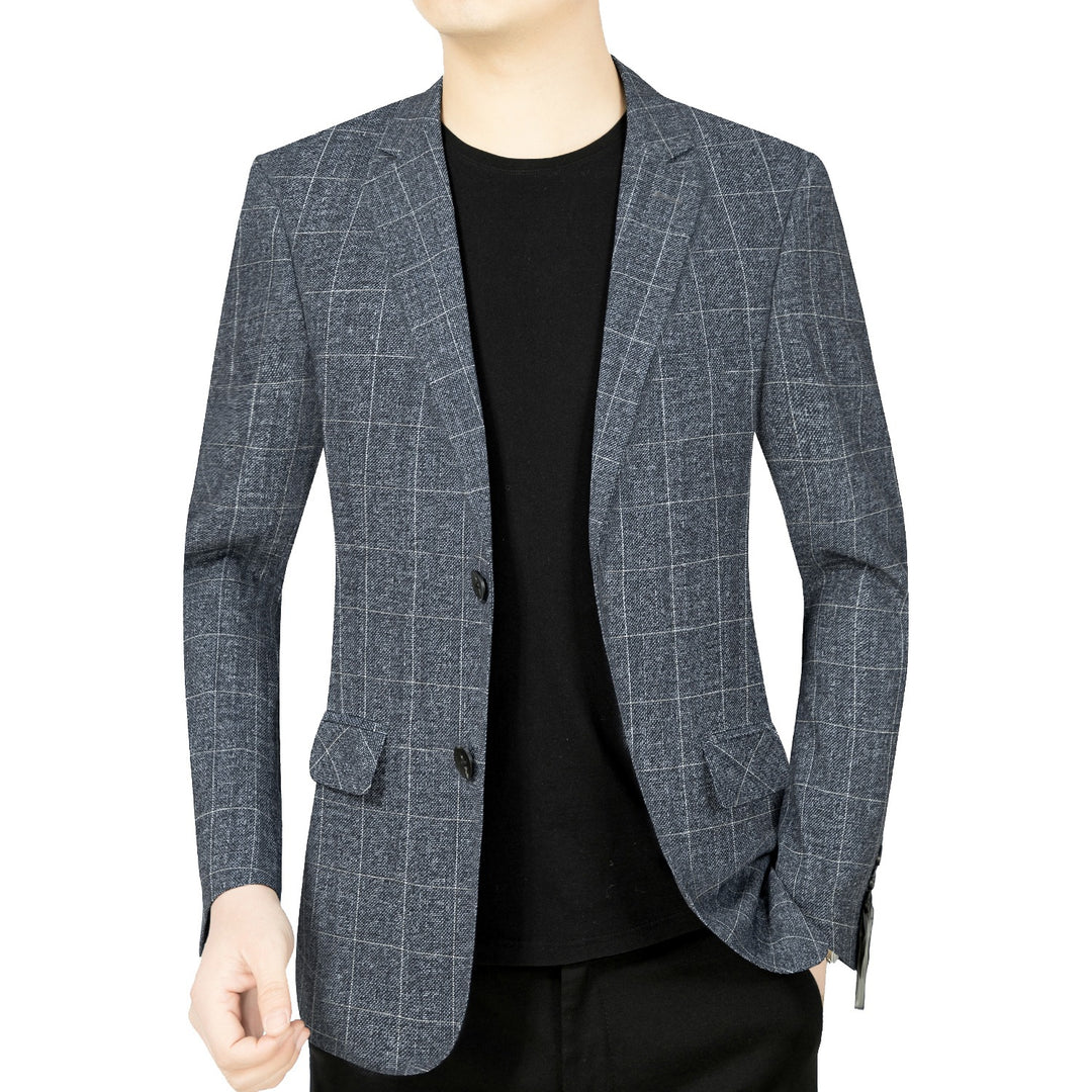 Herren Modernes Einreihiges City-Blazer mit aufgesetzten Taschen und leichter Halbfütterung Drune