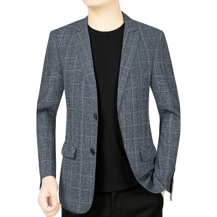 Herren Modernes Einreihiges City-Blazer mit aufgesetzten Taschen und leichter Halbfütterung Drune