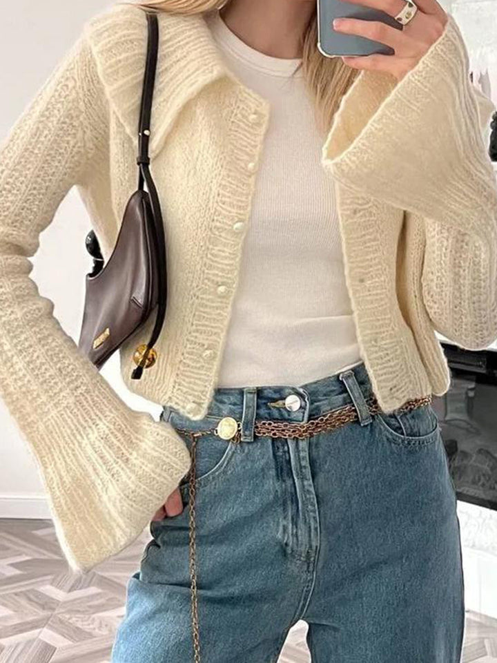 Damen Strickjacke mit weiten Ärmeln und strukturiertem Muster Drune