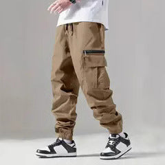 Herren Twill-Cargo-Jogginghose mit Reißverschluss-Beintasche & Tunnelzugbund Drune