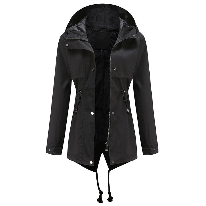 Damen nan wasserabweisender Parka mit taillenkordel und asymmetrischem Saum Drune
