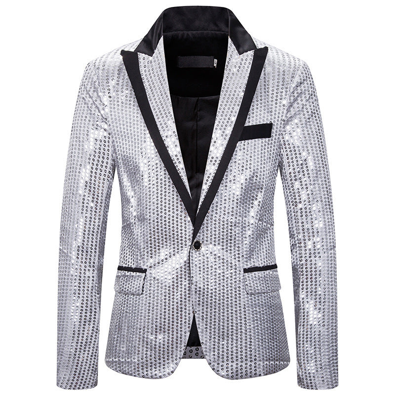 Herren eleganter Pailletten Blazer mit modernem Schnitt Drune