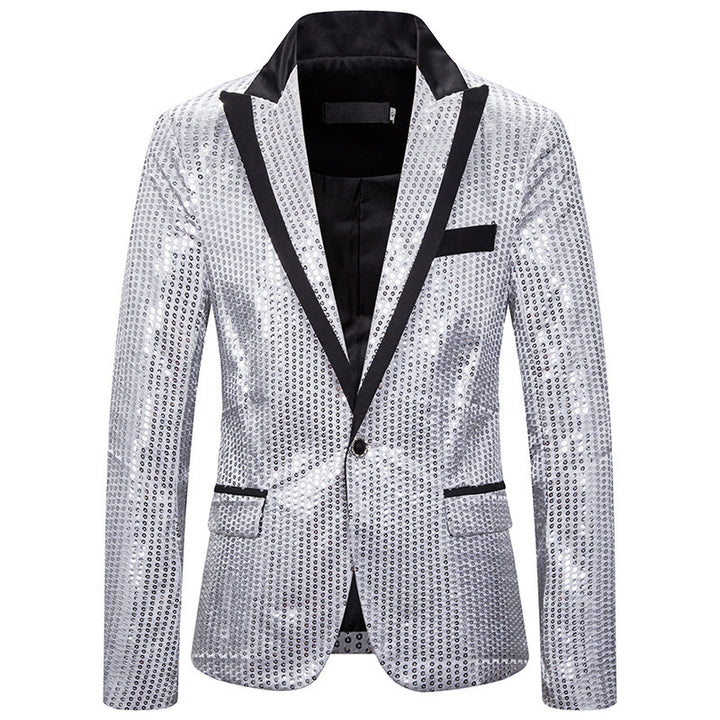 Herren eleganter Pailletten Blazer mit modernem Schnitt Drune