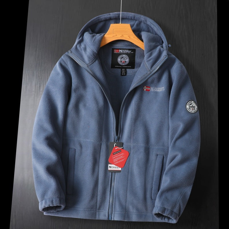 Herren Fleecejacke mit hohem Kragen und praktischen Taschen Drune