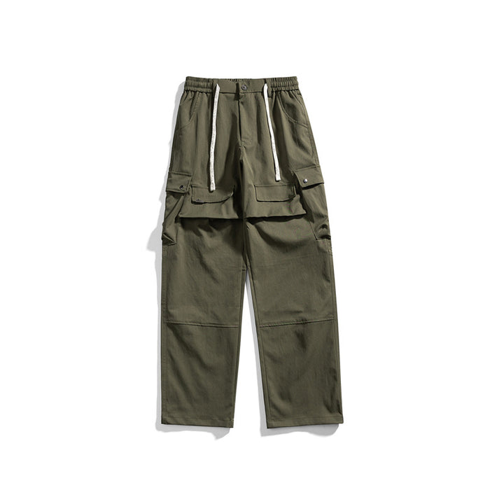 Herren Breit geschnittene Cargo-Hose mit elastischem Bund, Klappentaschen und Kniepaneelen Drune
