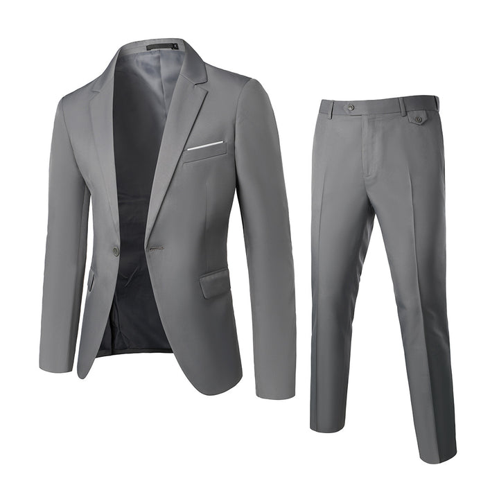 Herren Zweiteiliger Slim-Fit Anzugset mit tailliertem Sakko und schmaler Anzughose Drune