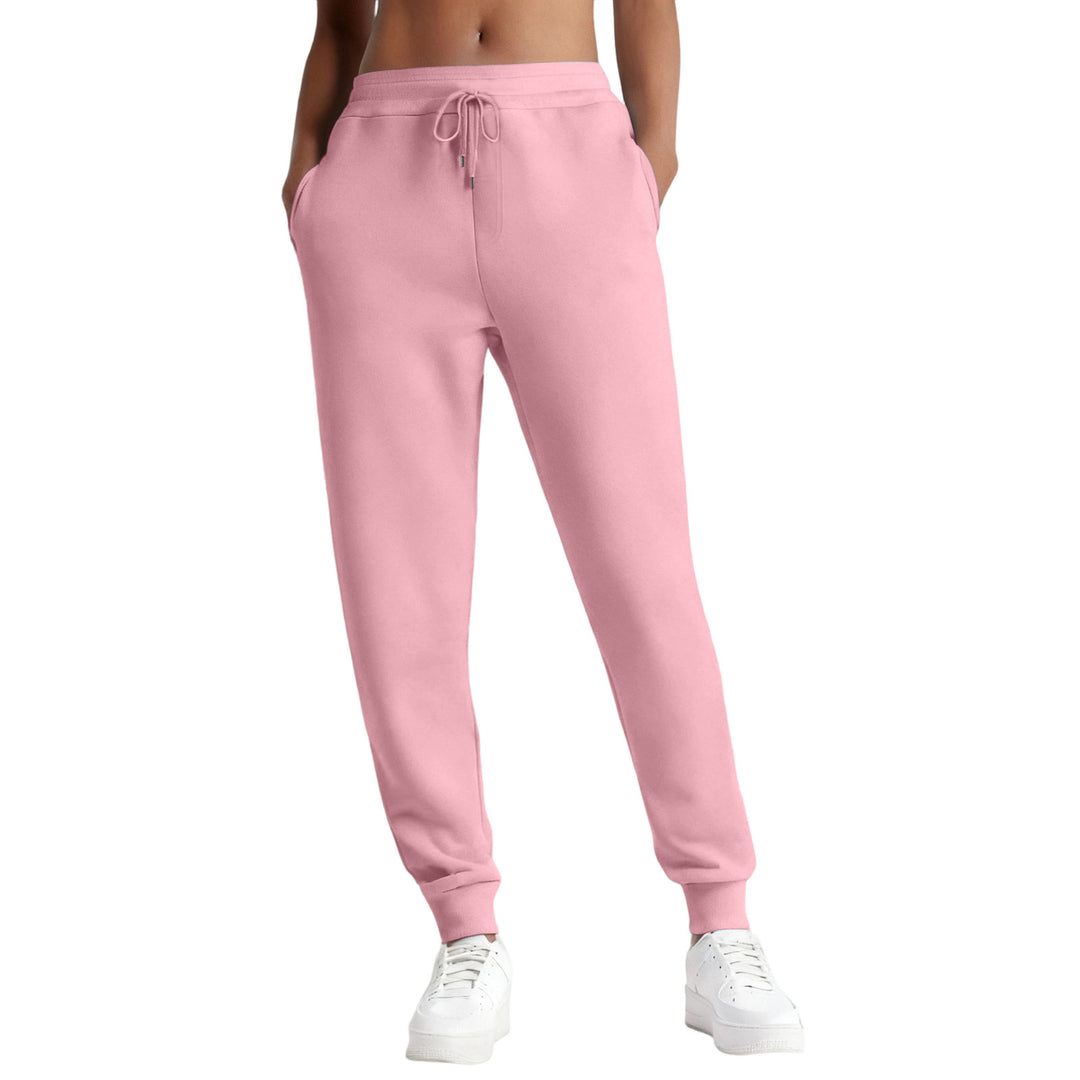 Damen nan schmale High‑Waist Sweat-Jogginghose mit hohem Komfortbund, verstellbarem Kordelzug und elastischen Knöchelbündchen Drune