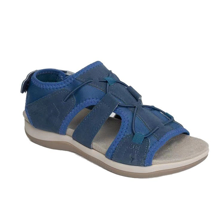 Damen Sportive Komfort-Sandalette mit gepolstertem Fußbett und Klett-Fersenriemen Drune
