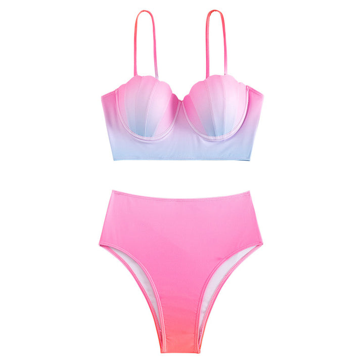 Damen Bikini-Oberteil mit Muschelform und hohem Bund Drune