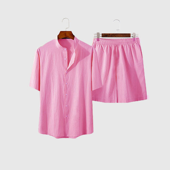 Herren lässiges Kurzarmhemd und Shorts Set Drune