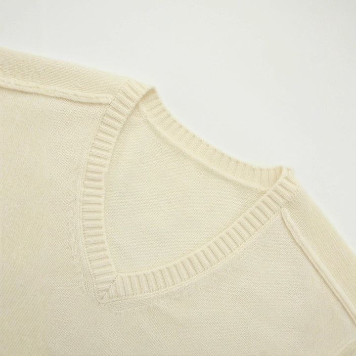 Damen feiner V-Ausschnitt Pulli aus hochwertiger Wolle Drune