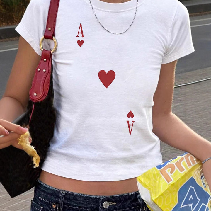 Damen T-Shirt mit verspieltem Katzenmotiv und zarten Flügeln Drune