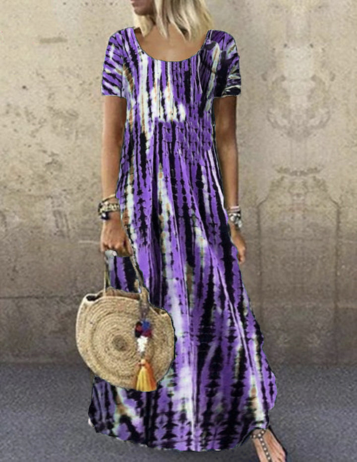 Damen Maxikleid mit modischem Streifenmuster Drune