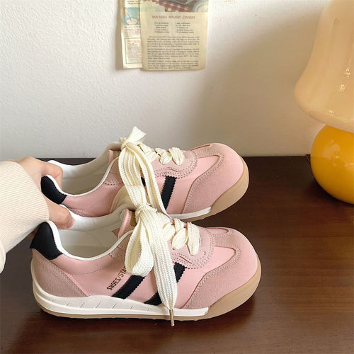 Damen modische Sneakers mit atmungsaktivem Obermaterial und praktischer Schnürung Drune