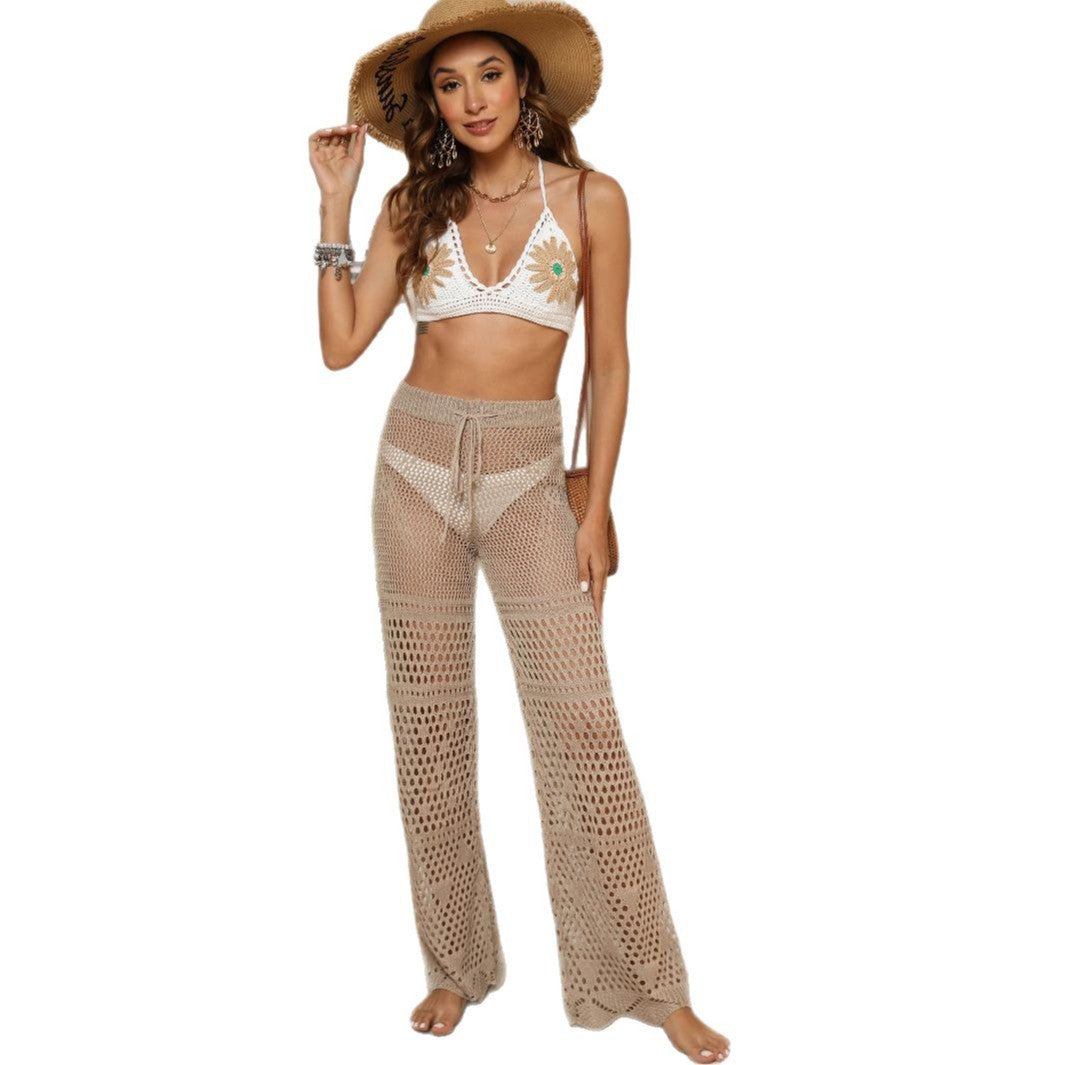 Femme Häkelstrick Strandhose Drune