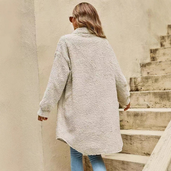 Damen Weiche und kuschelige Oversized-Jacke Drune