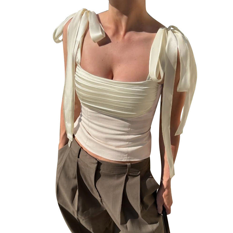 Damen Bandeau-Oberteil mit feinen Rüschendetails Drune