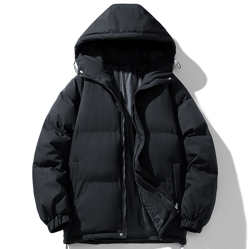 Herren minimalistischer Oversize-Steppmantel mit gesteppter Thermo-Füllung und Kordelzugkapuze Drune