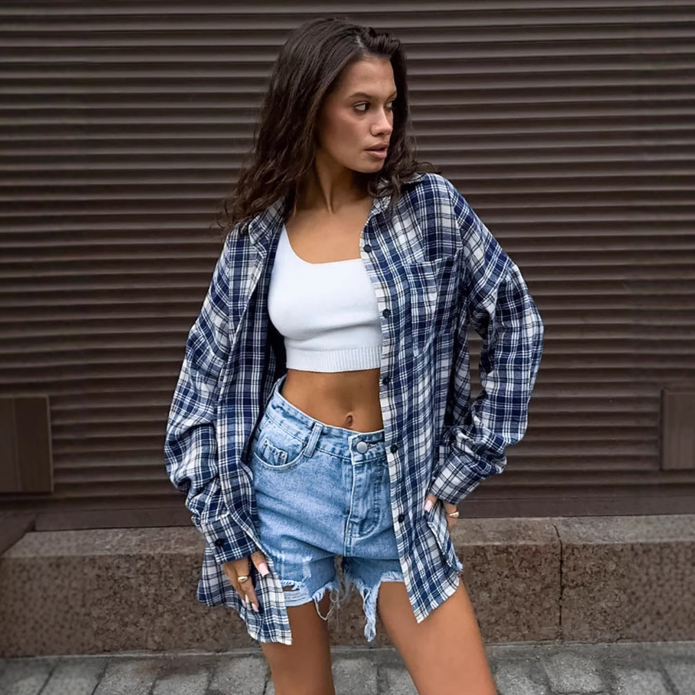 Damen lässige Plüschbluse im Oversized-Schnitt Drune