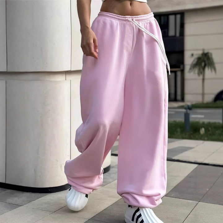 Damen nan oversized Sweathose mit breitem Bund und Kordelzug Drune