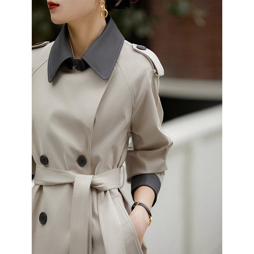 Damen Stilvolle Trenchcoat mit Taillengürtel Drune