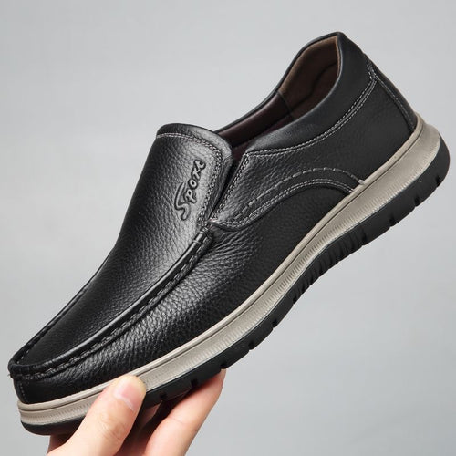 Herren Klassische Lederoptik Slipper im Mokassin-Stil mit gepolsterter Komfortsohle Drune