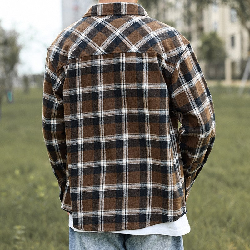 Herren Karo-Hemdjacke mit zwei Brusttaschen Drune