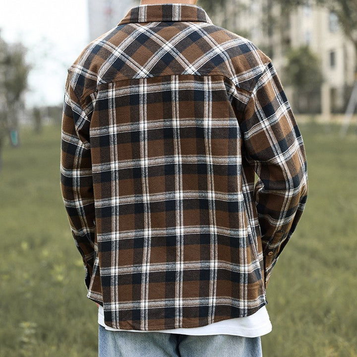 Herren Karo-Hemdjacke mit zwei Brusttaschen Drune